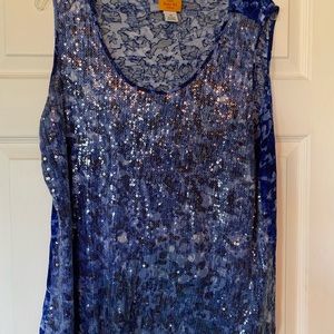 Ruby Red Woman sequined tank